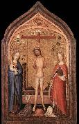 MASTER of Saint Veronica, The Man of Sorrow with the Virgin and St Catherine